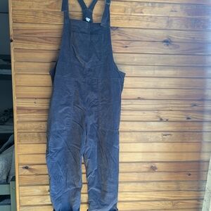 aerie Dark Gray/Blue Lightweight Cotton Overalls